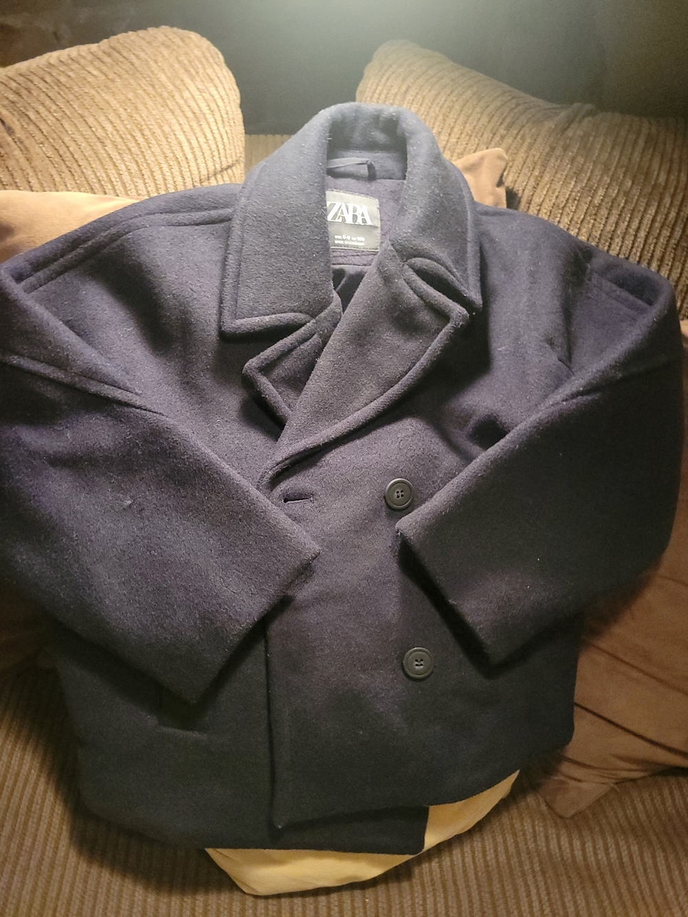 ZARA Kid's Dark Navy Pea Coat